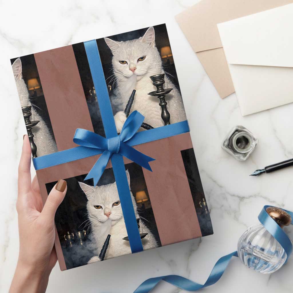 Funny Stoner Cat Wrapping Paper Roll 420 Stoner Smoking Cat Cannabis Lover Meme