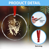 Funny Stranger Christmas Crystal Glass Ornament Heavy Metal Santa Upside Down - Wonder Print Shop