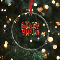 Funny Stranger Christmas Crystal Glass Ornament Merry Things Xmas Movie Neon Lights - Wonder Print Shop