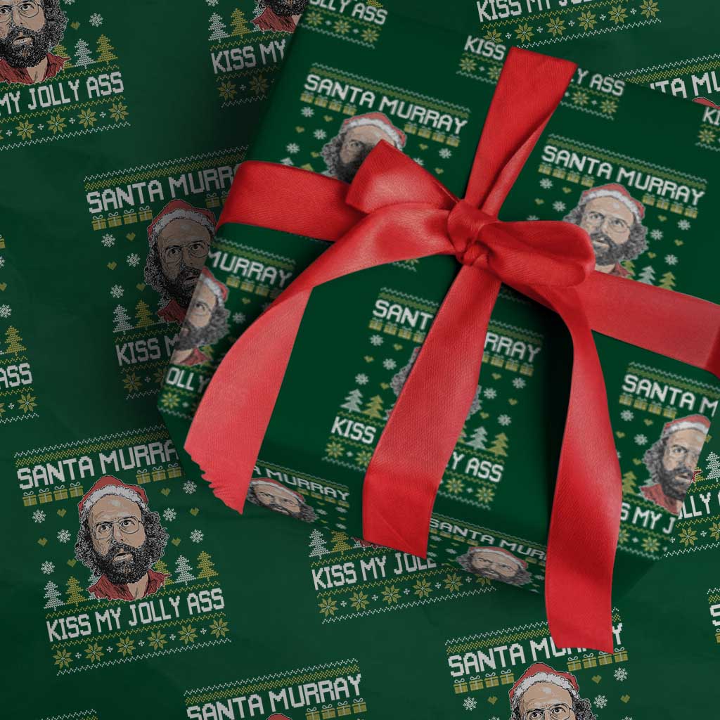 Funny Stranger Murray Christmas Wrapping Paper Roll Santa Murray Kiss My Jolly Ass - Wonder Print Shop