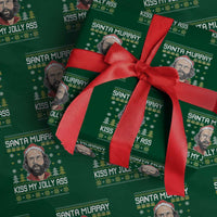 Funny Stranger Murray Christmas Wrapping Paper Roll Santa Murray Kiss My Jolly Ass - Wonder Print Shop