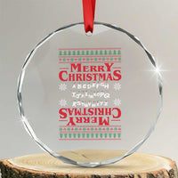 Funny Stranger Xmas Crystal Glass Ornament Merry Christmas Alphabet Neon Lights Movie - Wonder Print Shop