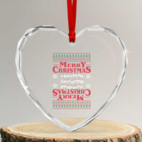 Funny Stranger Xmas Heart Crystal Glass Ornament Merry Christmas Alphabet Neon Lights Movie - Wonder Print Shop