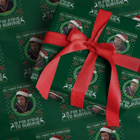 Funny Stranger Xmas Survival Wishes Wrapping Paper Roll All I Want for Christmas is Steve to Survive Fan Gift - Wonder Print Shop