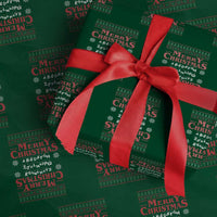 Funny Stranger Xmas Wrapping Paper Roll Merry Christmas Alphabet Neon Lights Movie - Wonder Print Shop