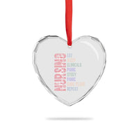 Funny Student Nurse Life Heart Crystal Glass Ornament Eat Sleep Clinicals Panic Study Repeat