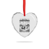 Funny Stupid Canadian Wolf Bird Heart Crystal Glass Ornament Funny Common Loon Newspaper LGBT Hockey