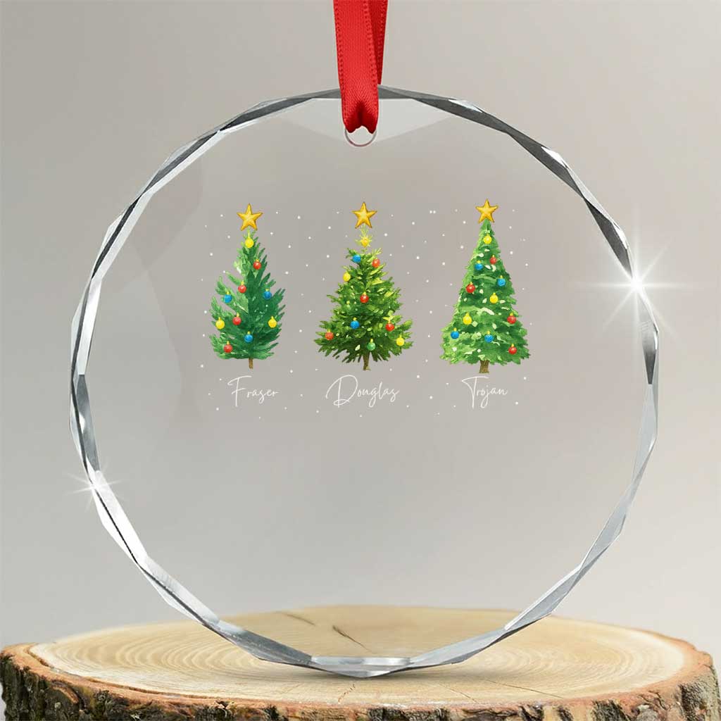 Funny Subtle FDT Resist Christmas Crystal Glass Ornament Fraser Douglass Trojan Xmas Tree - Wonder Print Shop