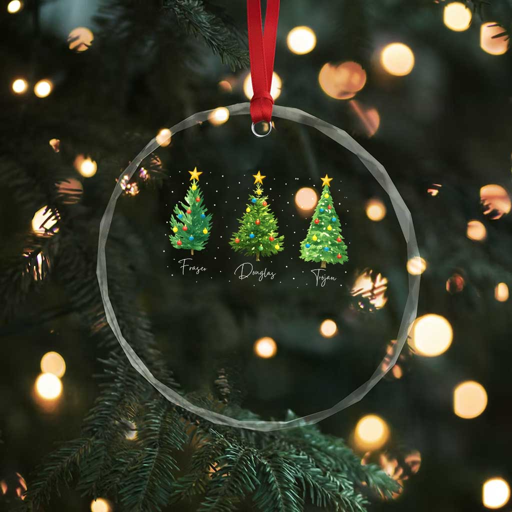 Funny Subtle FDT Resist Christmas Crystal Glass Ornament Fraser Douglass Trojan Xmas Tree - Wonder Print Shop