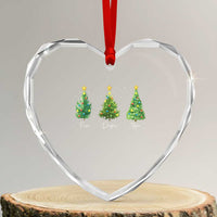 Funny Subtle FDT Resist Christmas Heart Crystal Glass Ornament Fraser Douglass Trojan Xmas Tree - Wonder Print Shop