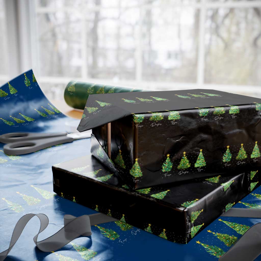 Funny Subtle FDT Resist Xmas Wrapping Paper Roll Fraser Douglass Trojan Xmas Tree - Wonder Print Shop