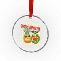 Funny Summerween Fruit Crystal Glass Ornament Spooky Pineapple Watermelon Graphic