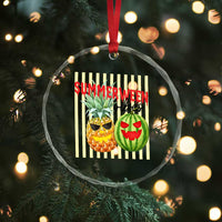 Funny Summerween Fruit Crystal Glass Ornament Spooky Pineapple Watermelon Graphic