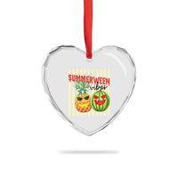 Funny Summerween Fruit Heart Crystal Glass Ornament Spooky Pineapple Watermelon Graphic