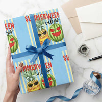 Funny Summerween Fruit Wrapping Paper Roll Spooky Pineapple Watermelon Graphic
