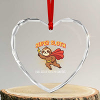 Funny Super Sloth I Will Rescue You At My Own Pace Gift Heart Crystal Glass Ornament - Wonder Print Shop
