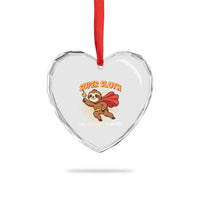 Funny Super Sloth I Will Rescue You At My Own Pace Gift Heart Crystal Glass Ornament - Wonder Print Shop