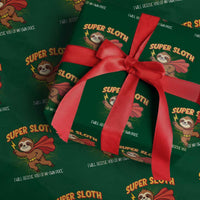 Funny Super Sloth I Will Rescue You At My Own Pace Gift Wrapping Paper Roll - Wonder Print Shop