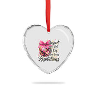 Funny Suspect Never Sticks To Her New Years Resolutions Heart Crystal Glass Ornament Coquette Disco Ball - Wonder Print Shop