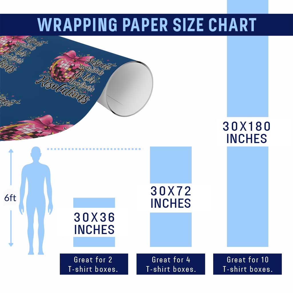 Funny Suspect Never Sticks To Her New Years Resolutions Wrapping Paper Roll Coquette Disco Ball - Wonder Print Shop