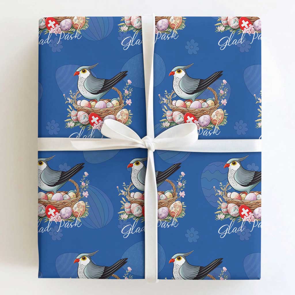 Funny Swedish Easter Day Wrapping Paper Roll Glad Pask Easter Eggs Cuckoo Bird