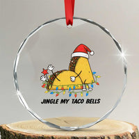 Funny Taco Christmas Crystal Glass Ornament Jingle My Taco Bells - Wonder Print Shop