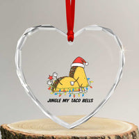 Funny Taco Christmas Heart Crystal Glass Ornament Jingle My Taco Bells - Wonder Print Shop