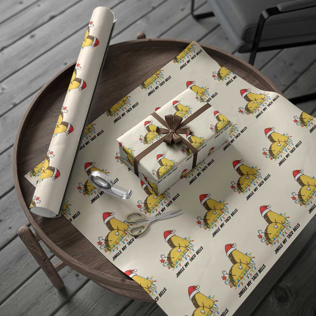 Funny Taco Christmas Wrapping Paper Roll Jingle My Taco Bells - Wonder Print Shop