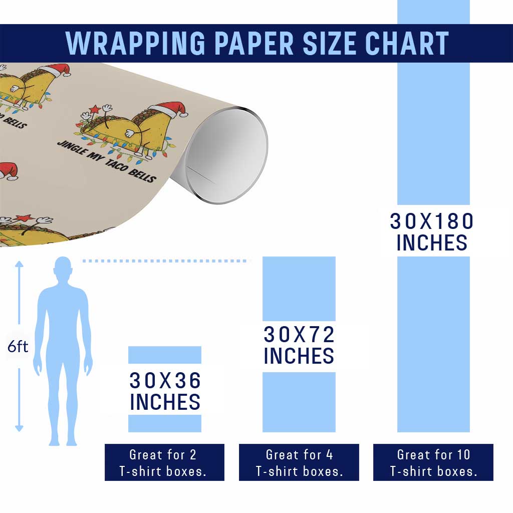 Funny Taco Christmas Wrapping Paper Roll Jingle My Taco Bells - Wonder Print Shop