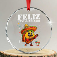 Funny Taco Mexican Christmas Crystal Glass Ornament Feliz Navi Mariachi - Wonder Print Shop