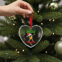 Funny Taco Mexican Christmas Heart Crystal Glass Ornament Feliz Navitaco - Wonder Print Shop