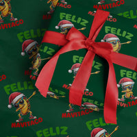 Funny Taco Mexican Christmas Wrapping Paper Roll Feliz Navitaco - Wonder Print Shop