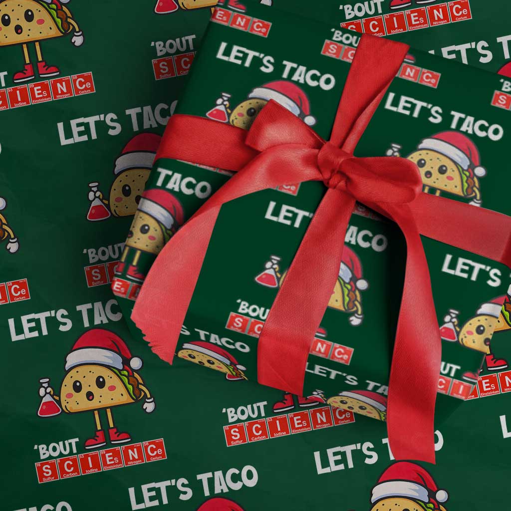 Funny Taco Mexican Xmas Wrapping Paper Roll Let Us Taco About Science - Wonder Print Shop