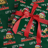 Funny Taco Mexican Xmas Wrapping Paper Roll Let Us Taco About Science - Wonder Print Shop