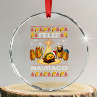Funny Tacos Christmas Nativity Scene Crystal Glass Ornament Feliz Navitaco Mexican Food - Wonder Print Shop
