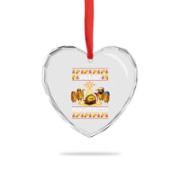 Funny Tacos Christmas Nativity Scene Heart Crystal Glass Ornament Feliz Navitaco Mexican Food - Wonder Print Shop