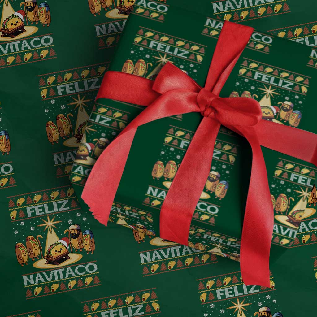 Funny Tacos Christmas Nativity Scene Wrapping Paper Roll Feliz Navitaco Mexican Food - Wonder Print Shop