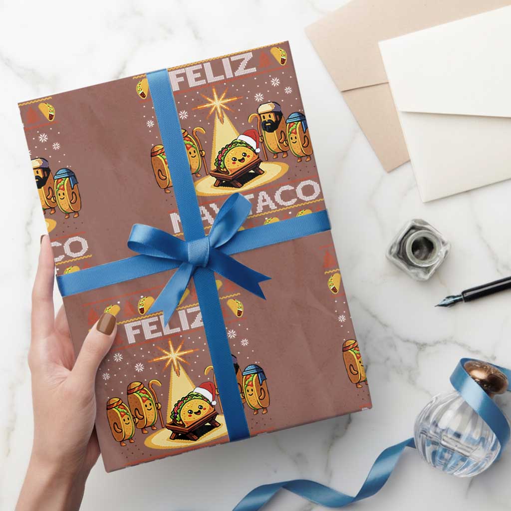 Funny Tacos Christmas Nativity Scene Wrapping Paper Roll Feliz Navitaco Mexican Food - Wonder Print Shop