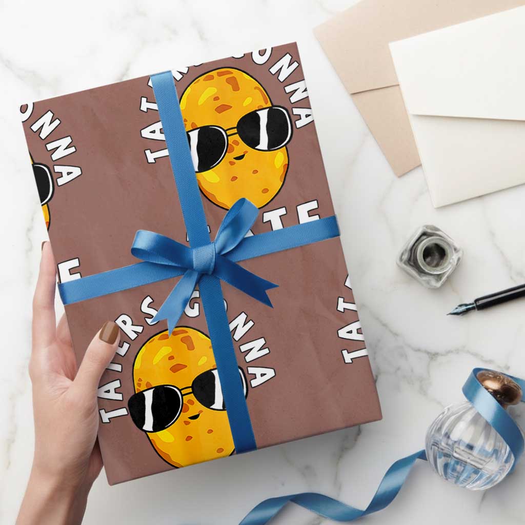 Funny Tater Tot Wrapping Paper Roll Taters Gonna Tate Tots Meme Potato Made Foodie Lover
