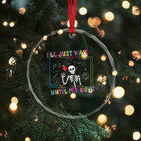Funny Teacher Crystal Glass Ornament I'll Just Wait Until It's Quiet Leopard Teachers Skeleton