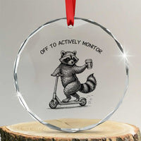 Funny Teacher Testing Day Crystal Glass Ornament Silly Raccoon Proctor Off To Actively Monitor