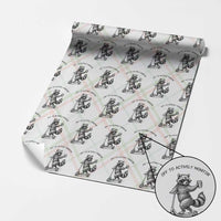 Funny Teacher Testing Day Wrapping Paper Roll Silly Raccoon Proctor Off To Actively Monitor