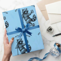 Funny Teacher Testing Day Wrapping Paper Roll Silly Raccoon Proctor Off To Actively Monitor