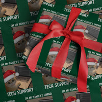 Funny Tech Support Cat Christmas Wrapping Paper Roll - undefined