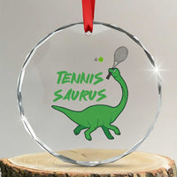 Funny Tennis Dinosaur Tennis Lover Crystal Glass Ornament Gift For Tennis Fans - Wonder Print Shop