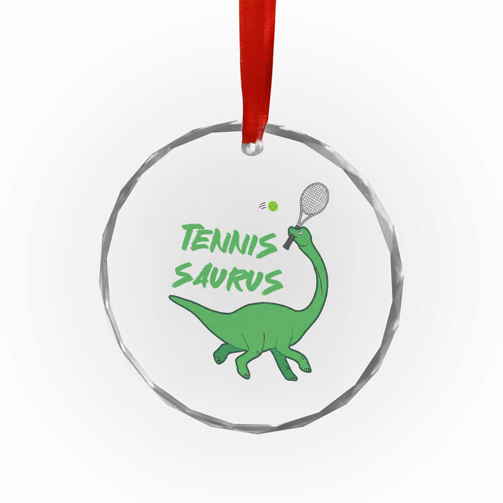 Funny Tennis Dinosaur Tennis Lover Crystal Glass Ornament Gift For Tennis Fans - Wonder Print Shop