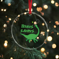 Funny Tennis Dinosaur Tennis Lover Crystal Glass Ornament Gift For Tennis Fans - Wonder Print Shop
