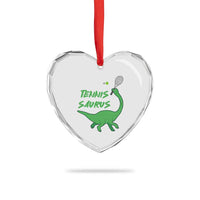 Funny Tennis Dinosaur Tennis Lover Heart Crystal Glass Ornament Gift For Tennis Fans - Wonder Print Shop