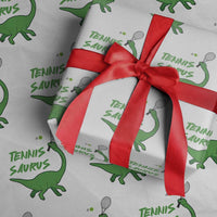 Funny Tennis Dinosaur Tennis Lover Wrapping Paper Roll Gift For Tennis Fans - Wonder Print Shop