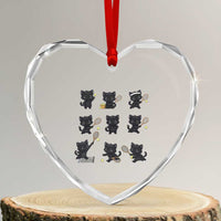 Funny Tennis Game Day Cat Heart Crystal Glass Ornament Tennis Player Gift - Wonder Print Shop